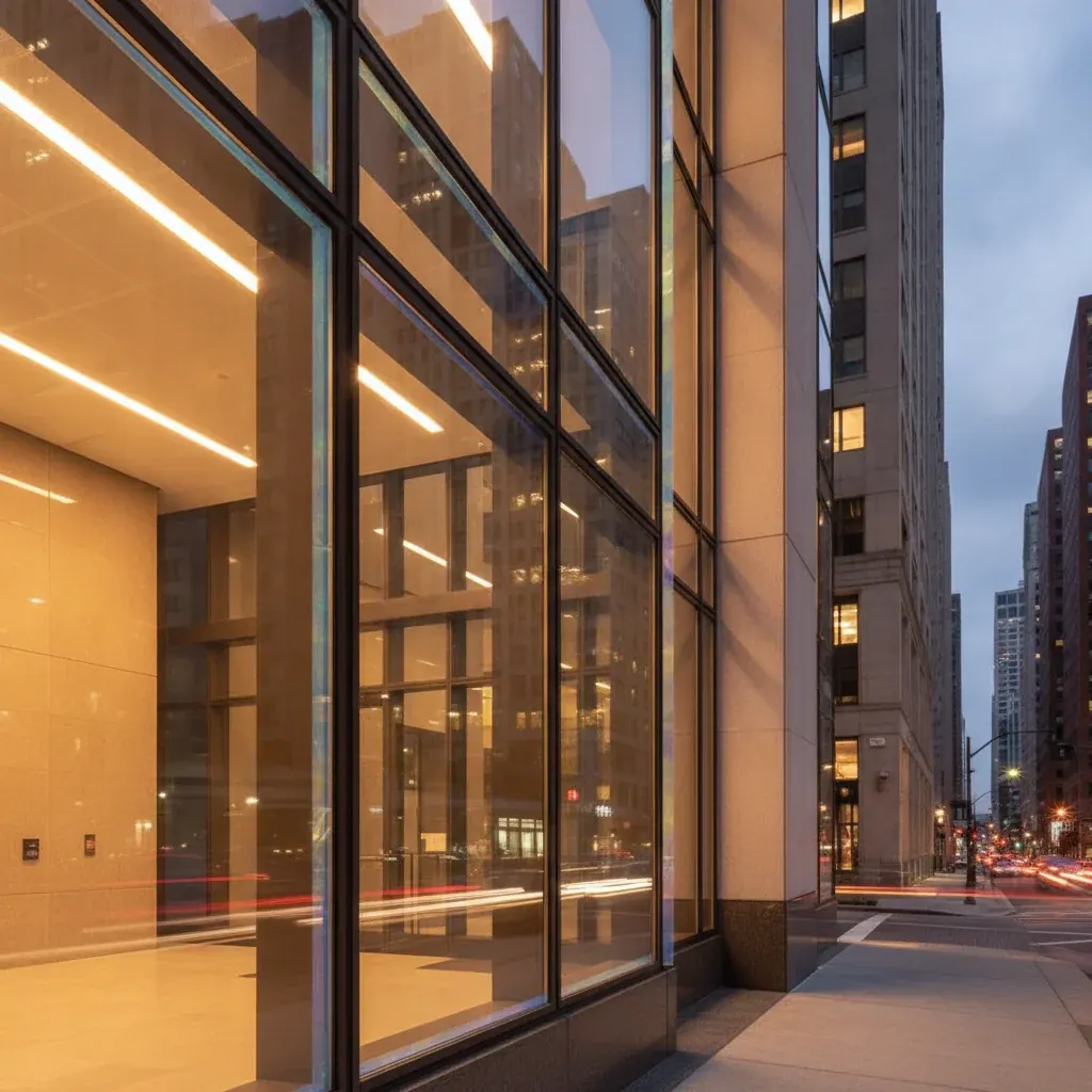Storefront glass with security film
